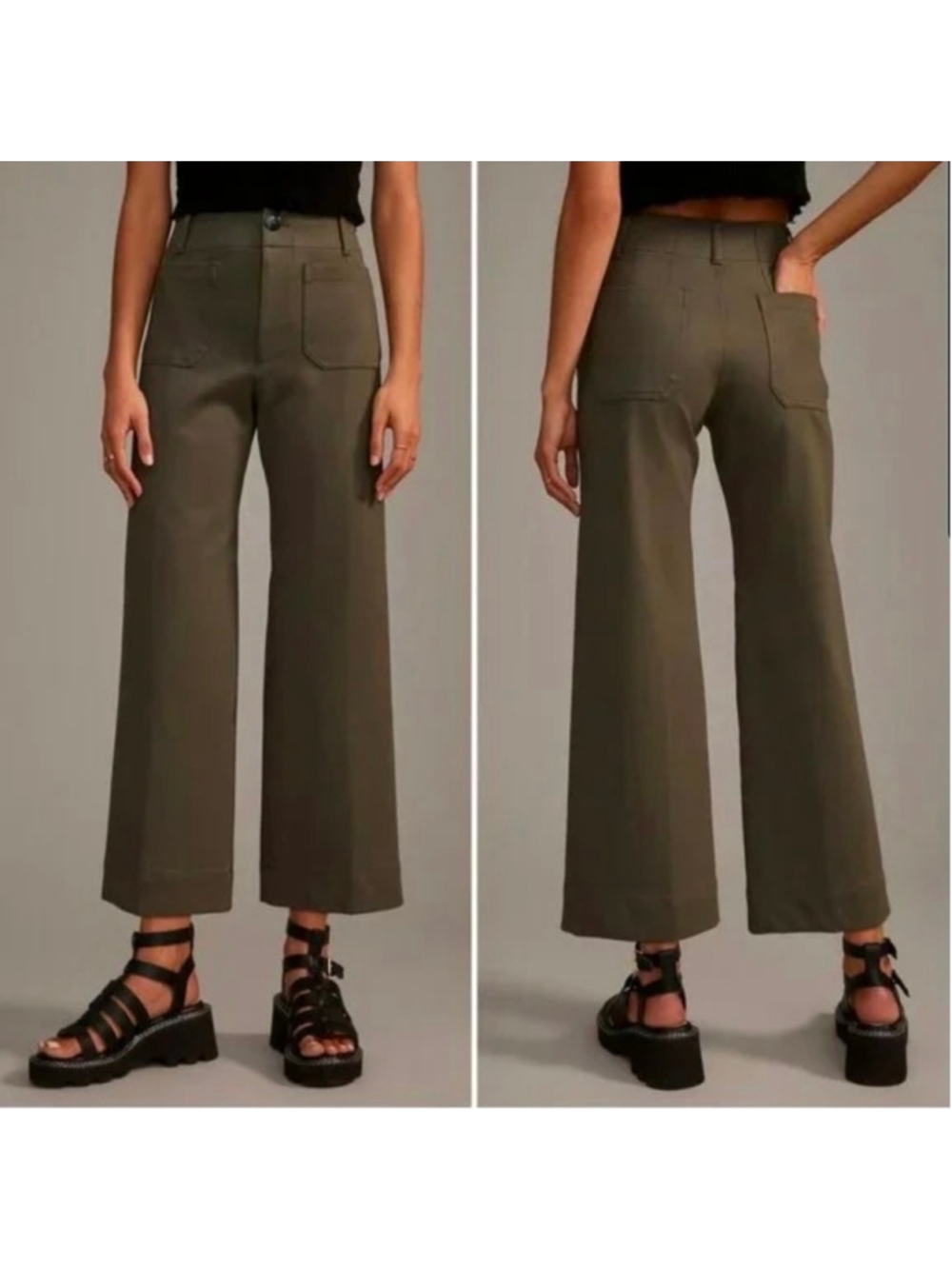 Anthropologie Maeve The Colette Crop Wide-Leg Pants The Ponte Edition Size 27